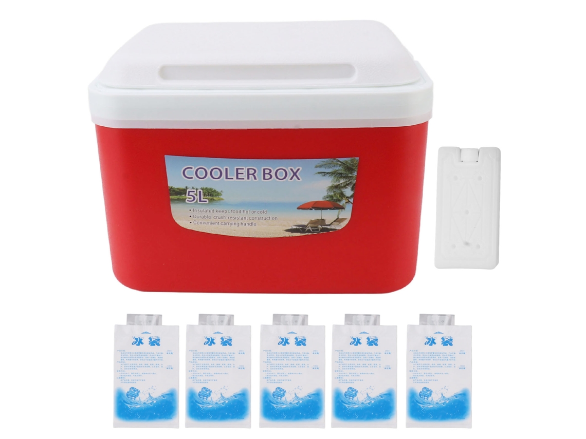 Nevera portátil de 5 l para insulina, ideal para acampar en casa, color rojo