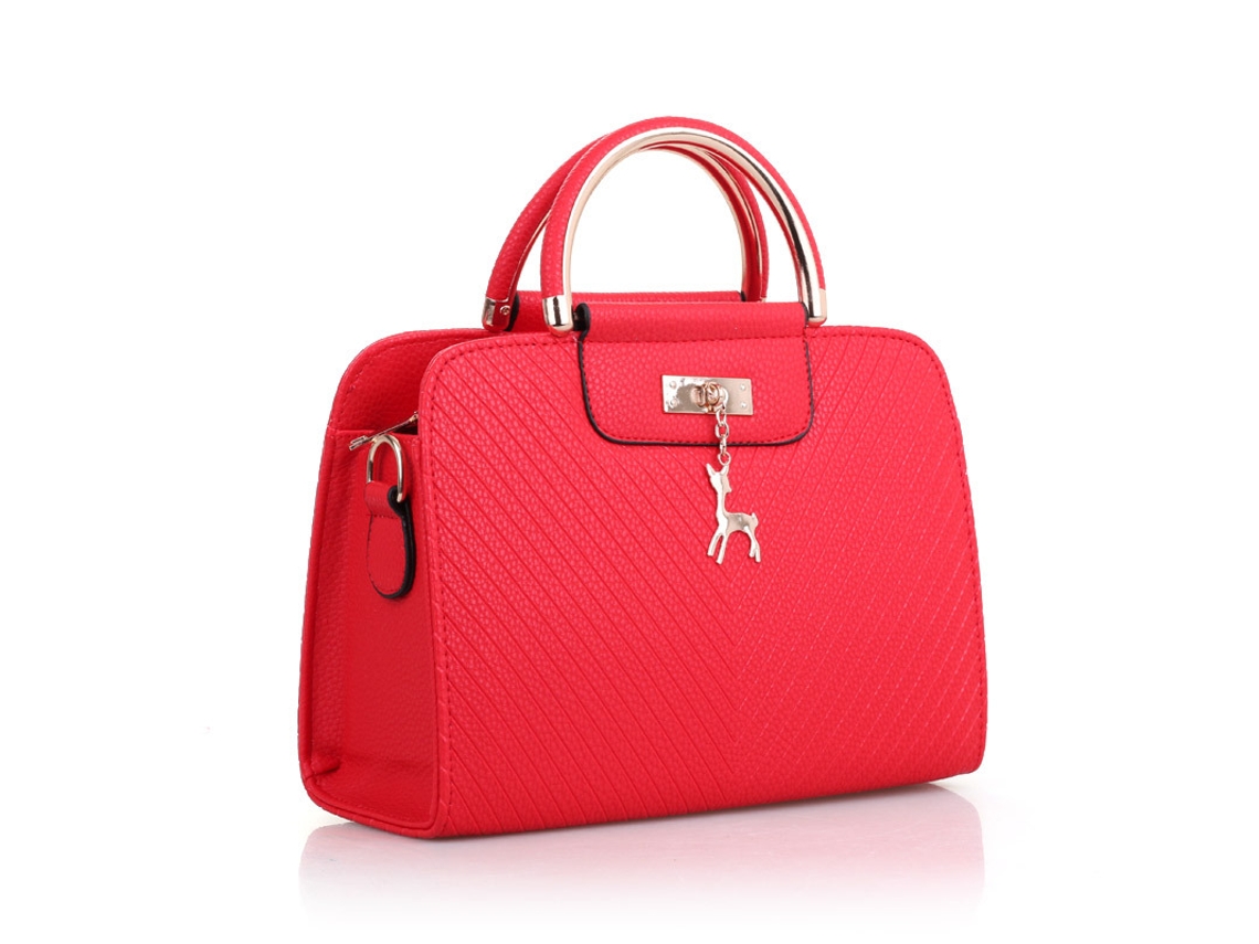 Bolso de mano para mujer 2026, colgante de ciervo ondulado, bolso de hombro, bolso cruzado rojo YUNZII