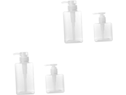 Juego De 4 Botellas De Plástico Recargables Con Bomba Para Dispensador De Loción/gel, Portátiles Para Viajes.