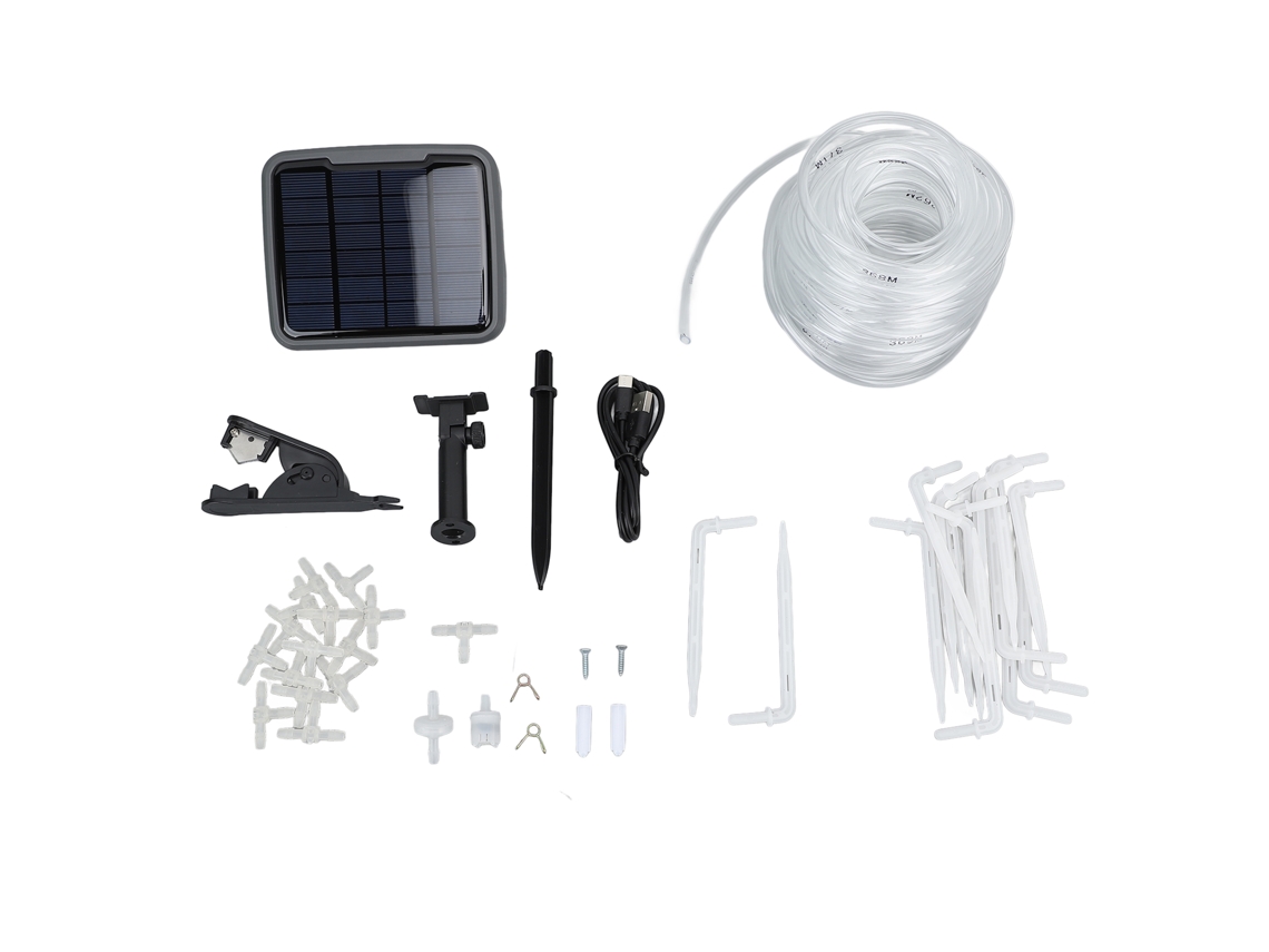 Kit de riego automático solar por goteo de bajo ruido para plantas en maceta inteligentes, sistema de riego automático con temporizador para jardín.