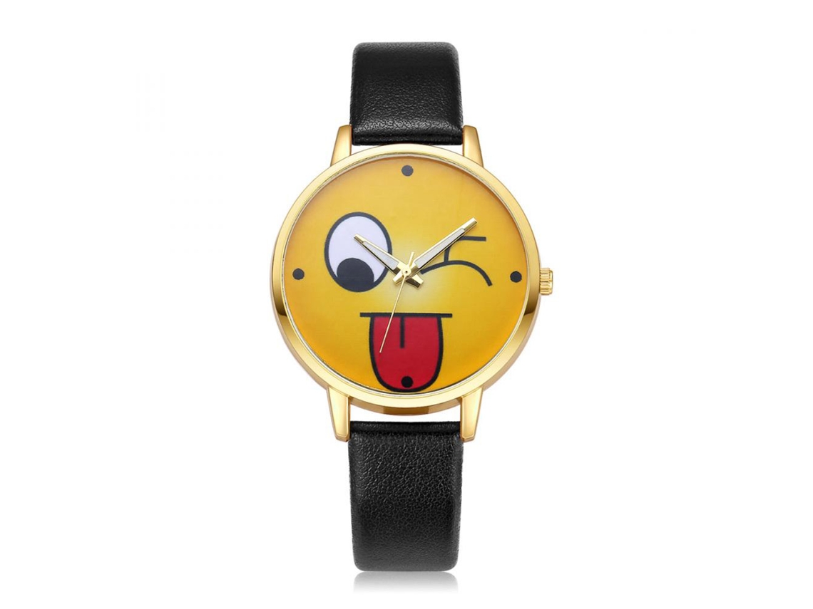 Reloj Analógico De Muñeca Con Cuerda Pu, Movimiento De Cuarzo, Caja De Aleación, Negro