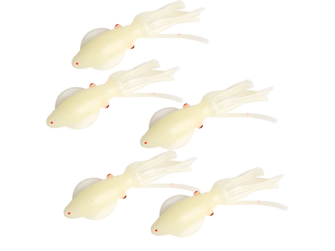 Señuelo De Pesca De Calamar Lifelike Luminoso De Pvc Blando, Swimbait, 5 Piezas, 17 Cm