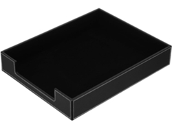 Bandeja Organizadora De Documentos De Oficina De Piel Sintética Negra, 35,5 X 28 X 6 Cm