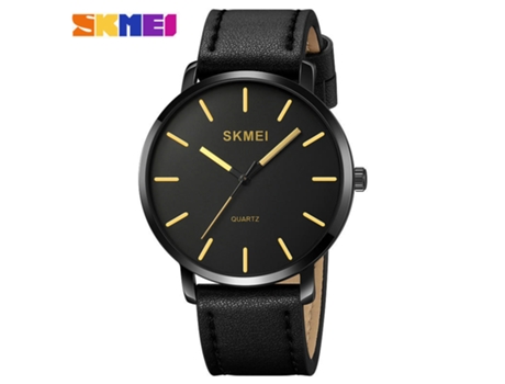 Relojes de pulsera de cuarzo para hombre Correa de cuero Relojes analógicos impermeables casuales-Oro - Cinturón LUUCOZK