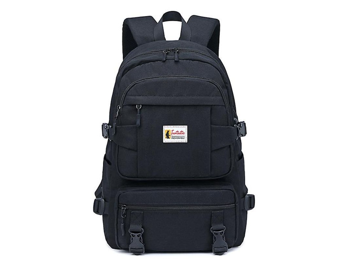 Mochila escolar VISTA con puerto USB, nailon amarillo, 20-35 L