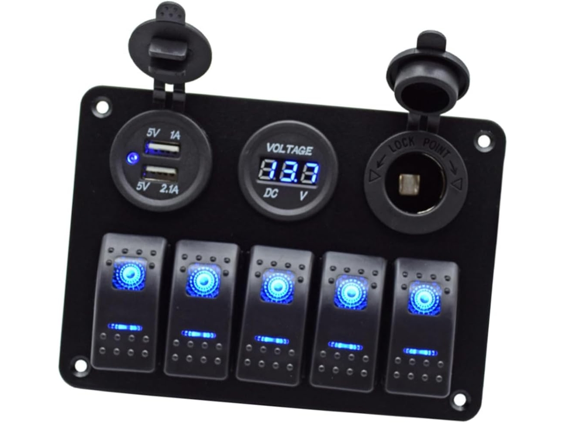 Panel De Interruptores Combinado Para Embarcaciones Con Dos Puertos