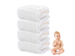 Conjunto de Toalla RNEMITERY Lavado Suaves Absorbentes Algodón Blanco - 4pcs (30x30cm)