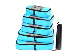 Juego De 6 Bolsas De Almacenamiento De Equipaje De Viaje Con Neceser Y Bolsa Para Zapatos CHRUI Azul Cielo