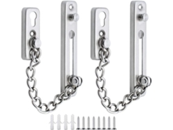 2 Cadenas Metálicas Para Puertas De Casas Y Hoteles Cerradura Seguridad Antirrobo - Plateado, Seguridad
