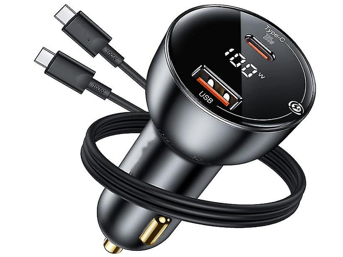 Cargador Carro Led Isqueiro Yizhood Negro
