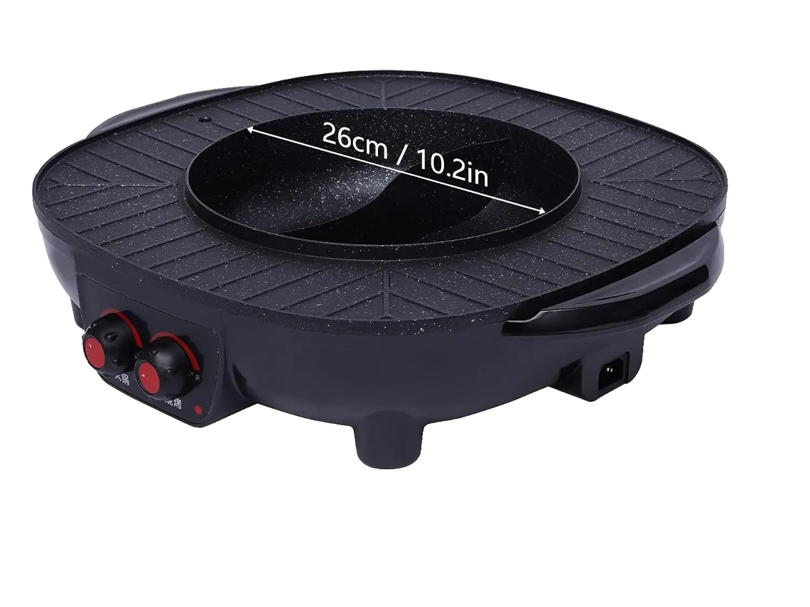 Parrilla eléctrica, función de olla caliente, control preciso, OEM negro