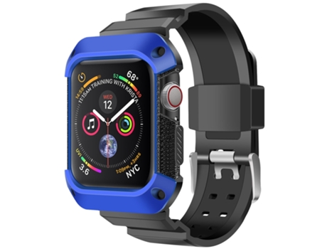 Correa de reloj inteligente para Apple Watch 5/4 generación 40 mm Correa de galvanoplastia integrada universal (azul + negro)