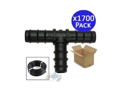 Te Goteo 16Mm Unión para Tubo de Goteo Diámetro 16 Mm Color Negro Pack 1700 SUINGA