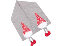 Camino De Mesa Navideño Gris Sin Rostro Original, Mantel De Tela Reutilizable