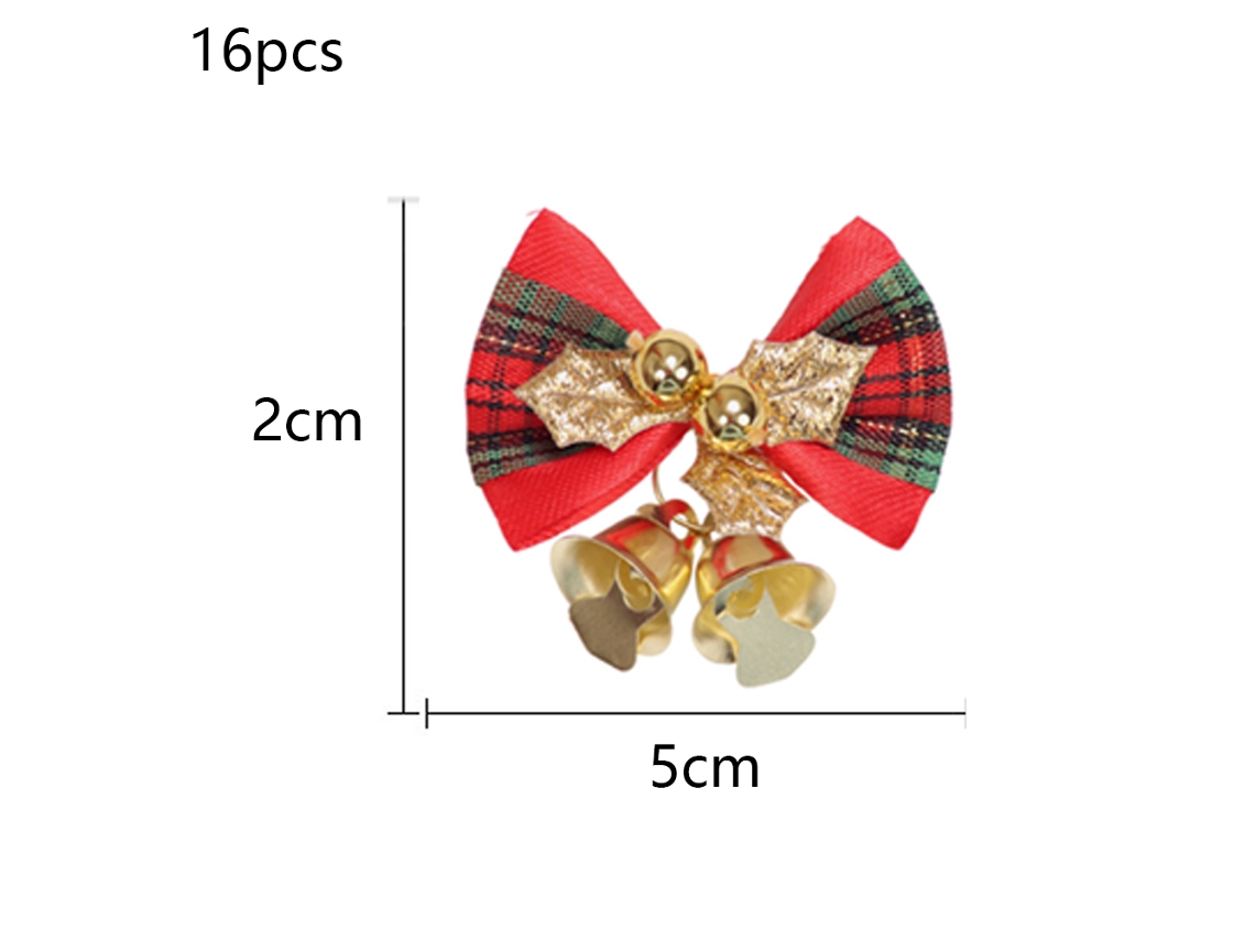 16 lazos navideños con campanas, mini lazos para árboles y adornos de regalo NEVEANCE