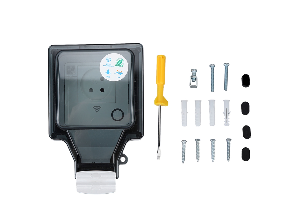 Enchufe Inteligente Wifi Israelí Ip66 Resistente Al Agua Para Exteriores, 16a 110-250v Con Tapa.