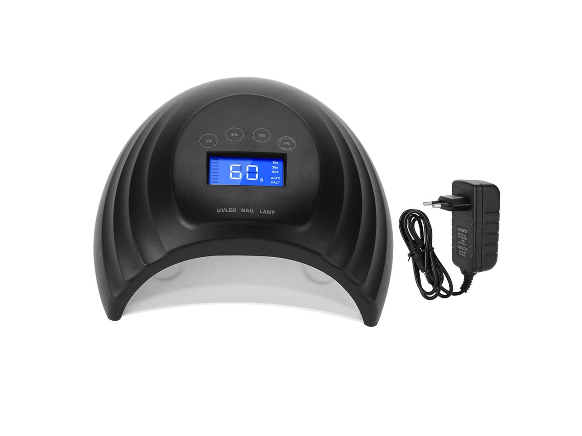 Lámpara Led Para Uñas Con Doble Fuente De Luz, Secador Automático, Temporizador Y Herramienta De Manicura Negra.