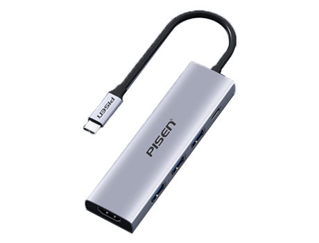 Adaptador PISEN Pgm-Hb01 5In1 Tipo-C a HDMI 3Usb3.0 Pd100W para Huawei Mate40/P50 S20