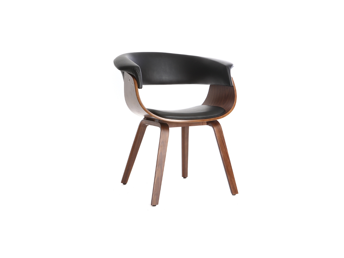 Silla nórdica negro y madera oscura OKTAV MILIBOO