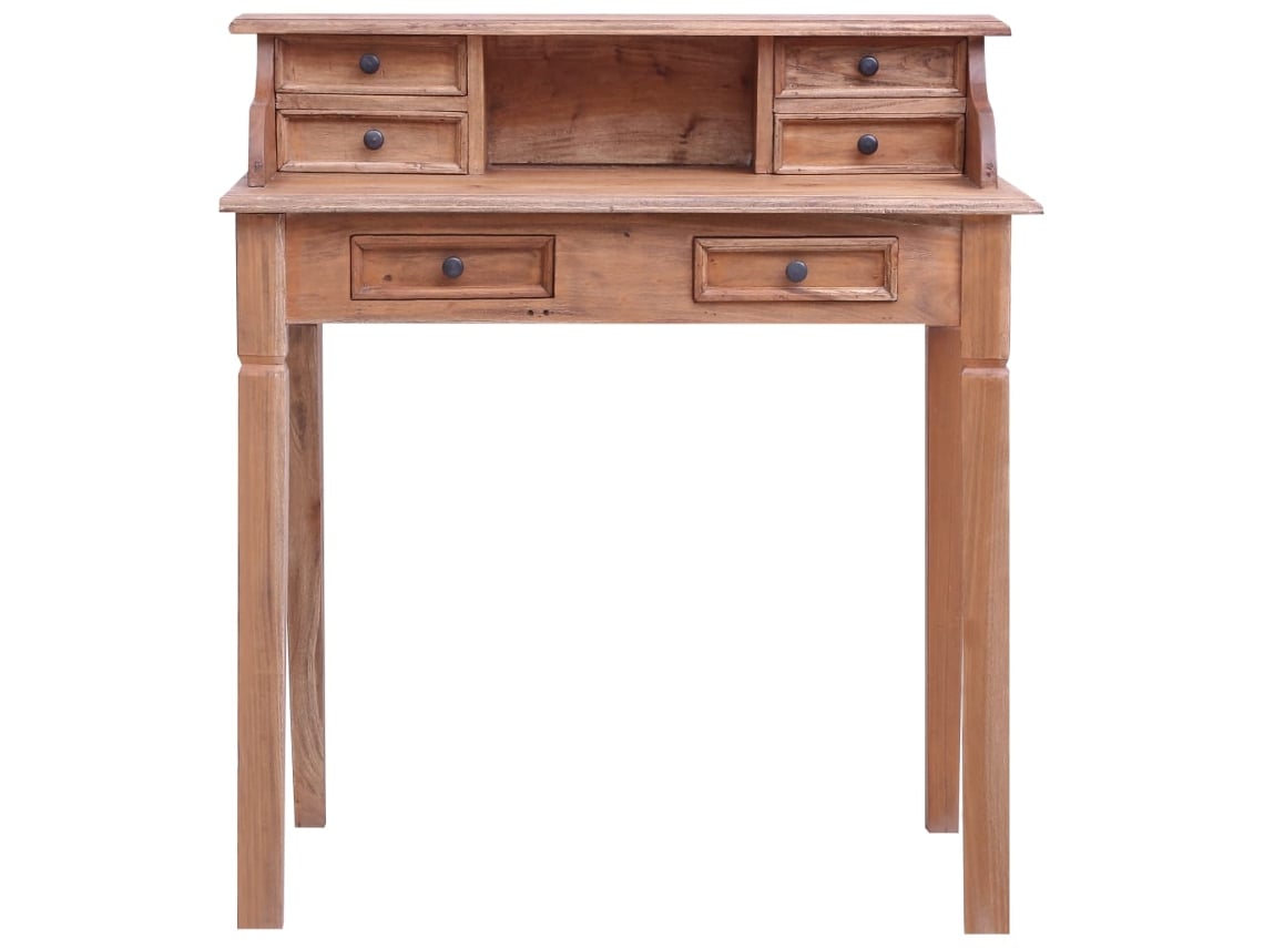 Maison Exclusive - Escritorio Con Cajones Madera Maciza De Caoba 90x50x101 Cm