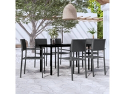 Juego de comedor de jardín de 7 piezas DKD Home Decor en negro
