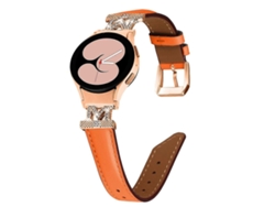 Correa de piel de sarga en forma de D con la letra M para Samsung Galaxy Watch 6/6 Classic.