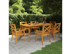 Mesa de Jardín LOVELY HOME Comedor Madera de Acacia Maciza (200 x 100 x 75 cm)