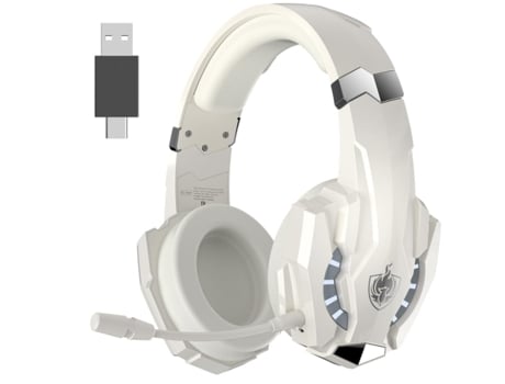 Auriculares inalámbricos para juegos con micrófono para PS4 PS5 PC Switch, G9000Max 2.4G con estéreo 7.1 (blanco) CHRONUS