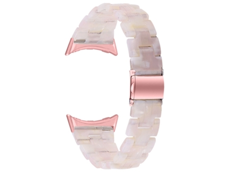 Correa de acero inoxidable delgado con hebilla para Google Pixel Watch - mezcla rosa