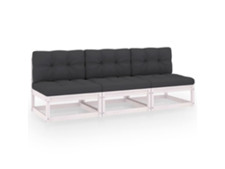 Sofá de 3 plazas con cojines de pino macizo Dkd Home Decor