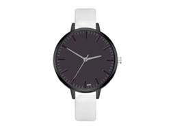 Reloj De Pulsera Unisex Informal De Cuarzo Con Correa De Pu, Estilo Moderno, Blanco.