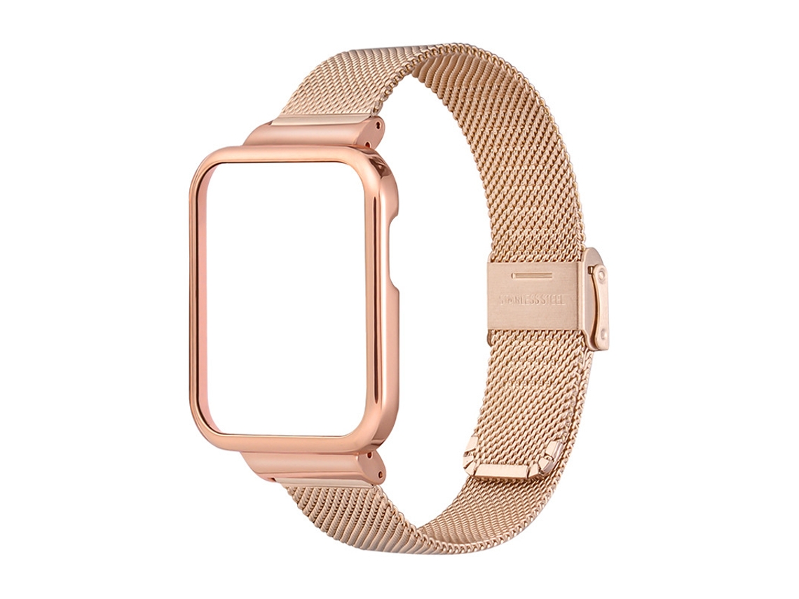 Correa Smartwatch para Xiaomi Redmi Watch 3 Cierre Milán con Marco Oro Rosa YUYSAN