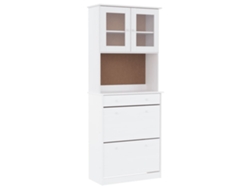 Maison Exclusive - Aparador Alto Alta Madera Maciza De Pino Blanco 77x35x188 Cm