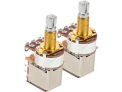 Juego De 2 Potenciómetros Largos Moleteados De 18 Mm A500k En Aluminio Para Guitarra Eléctrica Y Bajo.
