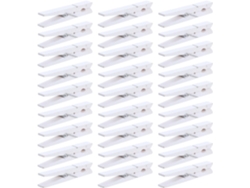 Juego 100 Pinzas Blancas Madera Pequeños Clips Decorativos Fotos Ideales Álbumes Recortes Manualidades