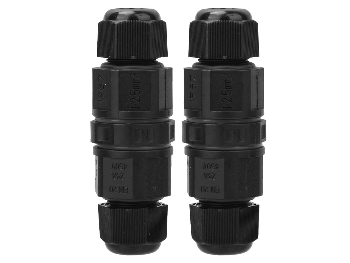 Conector De Cable Eléctrico Impermeable Ip67 2pcs, Enchufe 3 Pines Para Luz De Calle Led Exterior