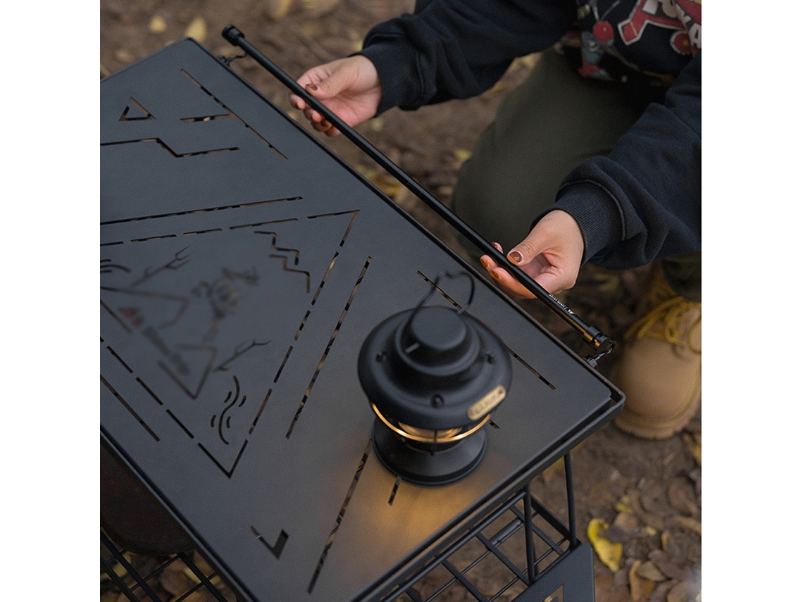 Palo Colgante Plegable Portátil De Aluminio Con Imán Para Tazas Y Cuencos, Ideal Para Camping, Exteriores Y Mesas Auxiliares.