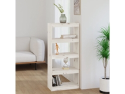 Estantería/Divisoria Aparador 60X30X135,5 Cm Madera de Pino Maciza Blanco