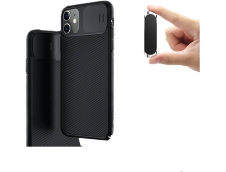 Carcasa y Soporte Iphone 11 Camshield Nillkin (Negro)