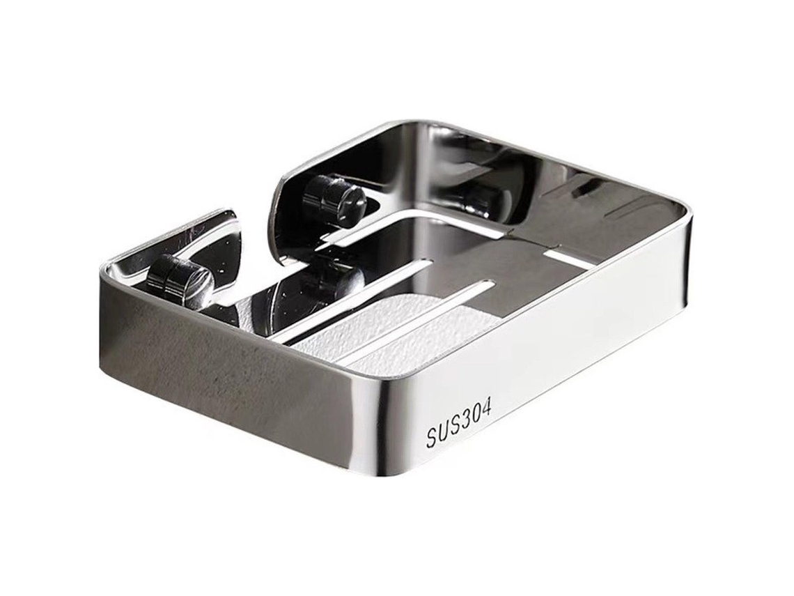 Jabonera De Pared - Con Bandeja De Drenaje - Acero Inoxidable - 13,5*9,5*2,5 Cm