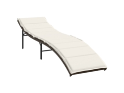 Sillón con cojín marrón y patas de mimbre MAISON EXCLUSIVE (55x199x50 cm)