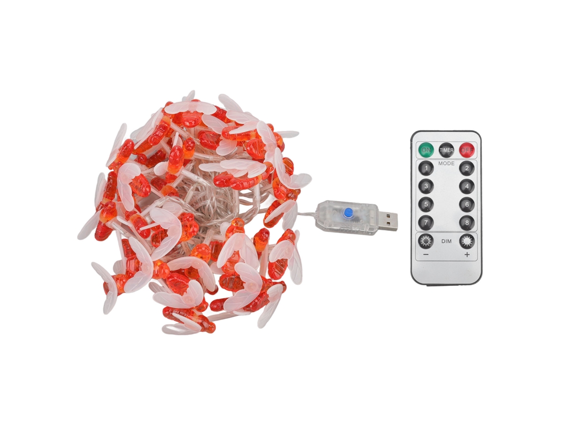 Rebe-cadenas De Luces Led Con Forma De Abeja Usb Impermeable Con Control Remoto Decoración Navideña