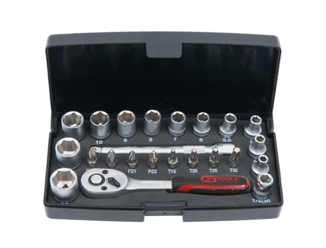 KS Tool Mini set de vasos y puntas superlock 23 piezas 1/4 pulgadas
