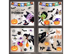Pegatinas Para Ventanas De Halloween Con 55 Piezas: Monstruos, Fantasmas, Murciélagos Y Calabazas Para Decoración De Fiestas.