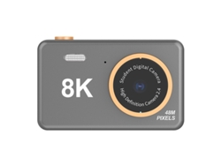 Cámara Digital H4 Hd 8k Compacta De 2.4 Pulgadas Con Ccd Dual Frontal Y Posterior, Color Gris Gertiz