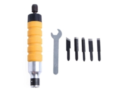 Kit de herramientas para taladrar madera: cuchillas, brocas, llave inglesa y varilla flexible para taladro eléctrico.