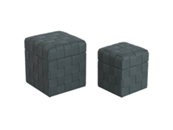 Set 2 Reposapies Poliester Con Tapa 40x40x43cm