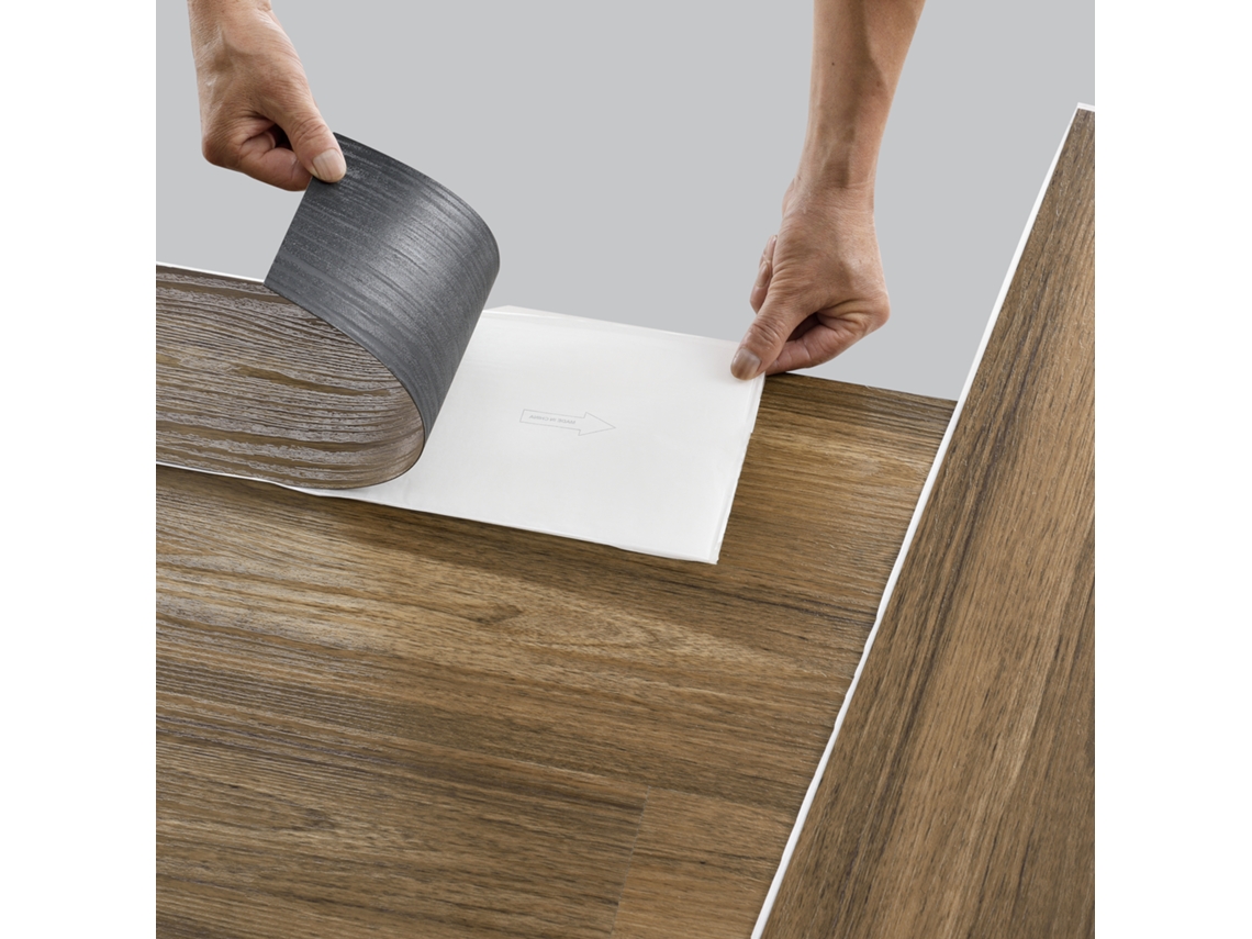 Pisos de Vinilo Mons PVC- Diseño de pisos laminados Autoadhesivo 7 planchas 0,975 m² Roble NEU.HOLZ