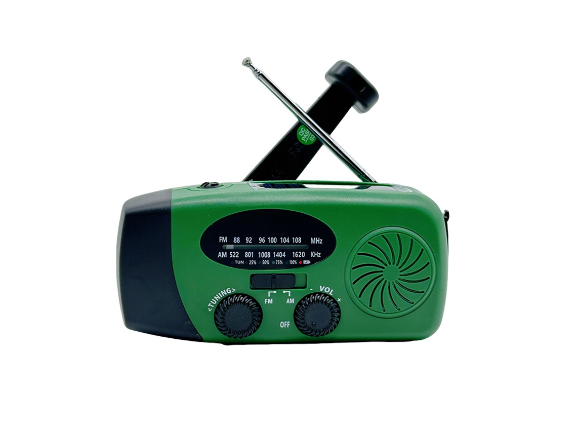 Radio de emergencia solar, radio portátil AM/FM con manivela y linterna LED. Elisefashion (amarilla)