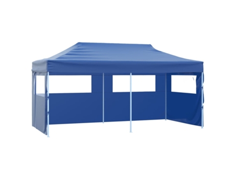 vidaXL Carpa plegable profesional con 4 paredes acero azul 3x6 m